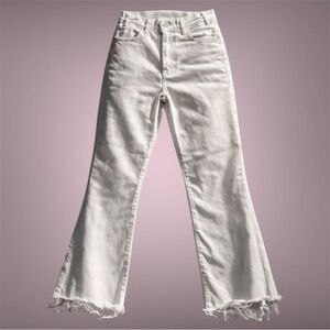 Mother The Hustler Ankle Fray White Jeans Size 29x27 LNWT